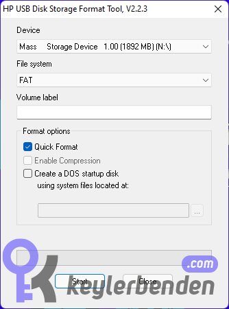 Biçimlendirme Programı Rufus HP USB Disk Storage Format Tool