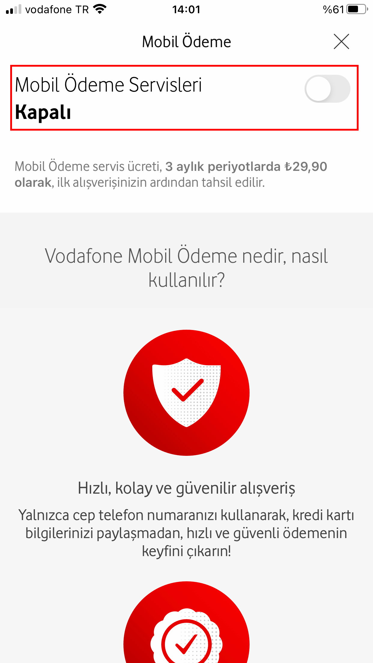 Vodafone Mobil Ödeme Kapatma
