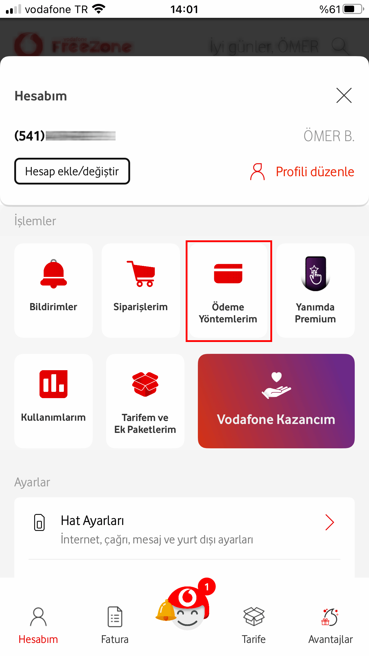 Vodafone Mobil Ödeme Kapatma